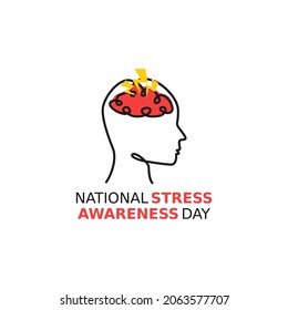 vector graphic of national stress awareness day good for national stress awareness day celebration. flat design. flyer design.flat illustration.