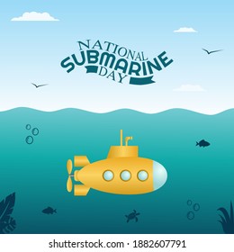 vector graphic of national submarine day good for national submarine day celebration. flat design. flyer design.flat illustration.
