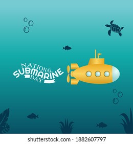 vector graphic of national submarine day good for national submarine day celebration. flat design. flyer design.flat illustration.