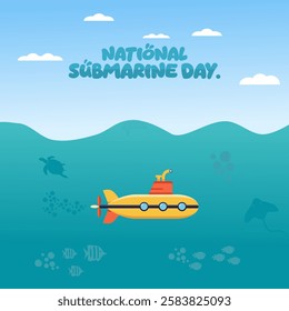 vector graphic of national submarine day for national submarine day celebration.