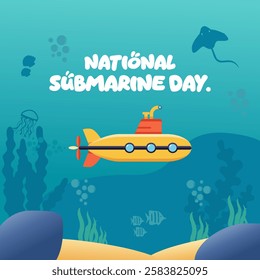 vector graphic of national submarine day for national submarine day celebration.