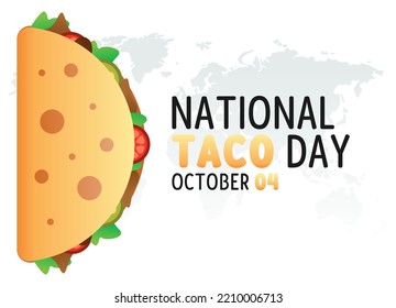 vector graphic of national taco day good for national taco day celebration. flat design. flyer design.flat illustration.	