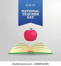 vector graphic of national teacher day good for national teacher day celebration. flat design. flyer design.flat illustration.