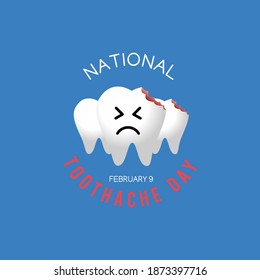 vector graphic of national toothache day good for national toothache day celebration. flat design. flyer design.flat illustration.