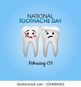 vector graphic of national toothache day good for national toothache day celebration. flat design. flyer design.flat illustration.