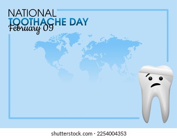 vector graphic of national toothache day good for national toothache day celebration. flat design. flyer design.flat illustration.