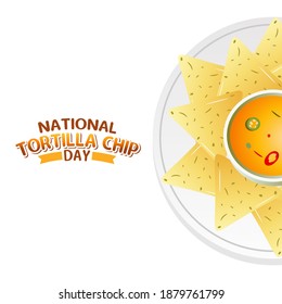 Vector Graphic Of National Tortilla Chip Day Good For Tortilla Chip Day Celebration. Flat Design. Flyer Design.flat Illustration.	