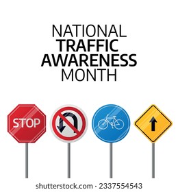 vector graphic of National Traffic Awareness Month good for National Traffic Awareness Month celebration. flat design. flyer design.flat illustration.
