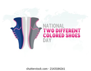 vector graphic of national two different colored shoes day good for national two different colored shoes day celebration. flat design. flyer design.flat illustration.