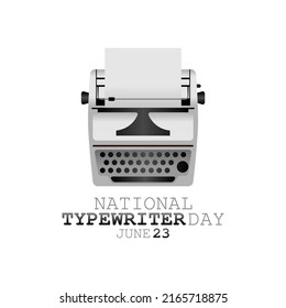 Vektorgrafik der nationalen Schreibmaschine Tag gut für die nationalen Schreibmaschine tagsfeiern. flaches Design. flyer design.flache Illustration.