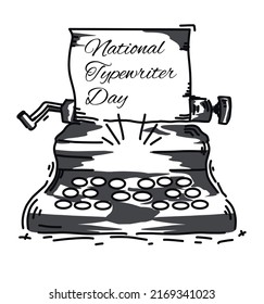 vector graphic of national typewriter day good for national typewriter daycelebration. flat design. flyer design.flat illustration.