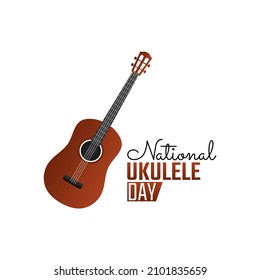 vector graphic of national ukulele day good for national ukulele day celebration. flat design. flyer design.flat illustration.