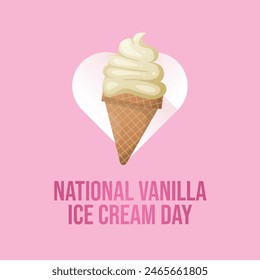 Gráfico de Vector del Día Nacional del Helado de Vainilla ideal para la celebración del Día Nacional del Helado de Vainilla.