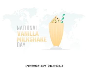vector graphic of national vanilla milkshake day good for national vanilla milkshake day celebration. flat design. flyer design.flat illustration.