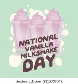 vector graphic of National Vanilla Milkshake Day good for National Vanilla Milkshake Day celebration. flat design. flyer design.flat illustration.