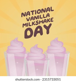 vector graphic of National Vanilla Milkshake Day good for National Vanilla Milkshake Day celebration. flat design. flyer design.flat illustration.