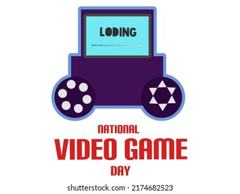 Vector Graphic Of National Video Game Day Good For National Video Game Day Celebration. Flat Design. Flyer Design.flat Illustration.