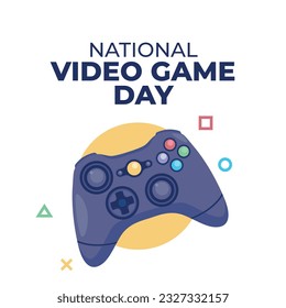 Vektorgrafik von National Video Game Day gut für National Video Game Day Feier. flaches Design. flyer design.flache Illustration.