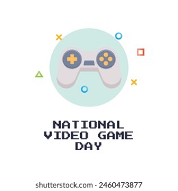  vector graphic of National Video Game Day ideal for National Video Game Day celebration.