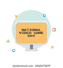  vector graphic of National Video Game Day ideal for National Video Game Day celebration.