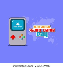 Vector graphic of National Video Game Day for National Video Game Day celebration.