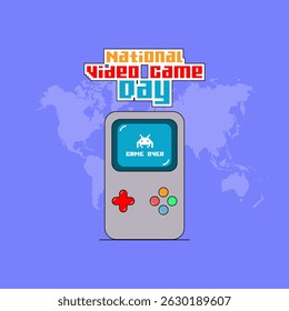 Vector graphic of National Video Game Day for National Video Game Day celebration.