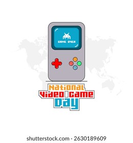 Vector graphic of National Video Game Day for National Video Game Day celebration.