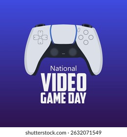 vector graphic of National Video Game Day, ideal for National Video Game Day celebration.
