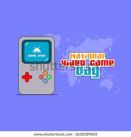 Vector graphic of National Video Game Day for National Video Game Day celebration.