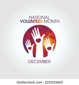 vector graphic of national volunteer month good for national volunteer month celebration. flat design. flyer design.flat illustration.