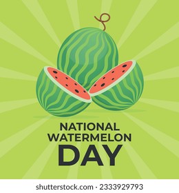 vector graphic of National Watermelon Day good for National Watermelon Day celebration. flat design. flyer design.flat illustration.