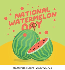 vector graphic of National Watermelon Day good for National Watermelon Day celebration. flat design. flyer design.flat illustration.