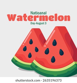 vector graphic of National Watermelon Day, ideal for National Watermelon Day celebration.

