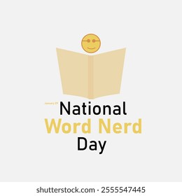 vector graphic of National Word Nerd Day good for national National Word Nerd Day celebration. flat design. flyer design.flat illustration.