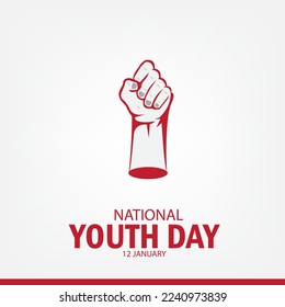 vector graphic of National Youth Day good for National Youth Day celebration. flat design. flyer design. flat illustration. Simple and elegant design