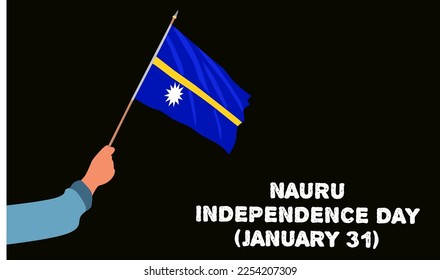 Vector graphic of Nauru independence day for Nauru independence day celebration. flat design. flyer design. January 31.