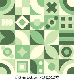 Vector Graphic of Neo Geo Design Pattern with Green Theme. Good For Pillow Case, Bed Sheet, Book Cover, Wallpaper, Etc.