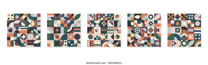 Vector Graphic of Neo Geo Design. Seamless Geometry Pattern Wallpaper Template. Unique Geometric Shapes Color Background. Good for Banner, Flyer, Brochure, Magazine, Presentation, Form, Card, etc