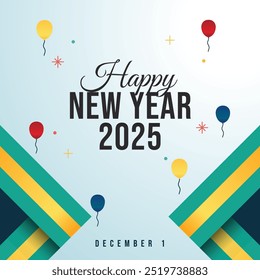 vector graphic of New Year 2025 ideal for New Year 2025 celebration.