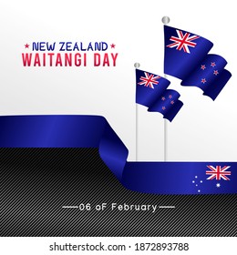 vector graphic of new zealand waitangi day good for new zealand waitangi day celebration. flat design. flyer design.flat illustration.