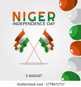 vector graphic of Niger independence day good for Niger independence day celebration. flat design. flyer design.flat illustration.