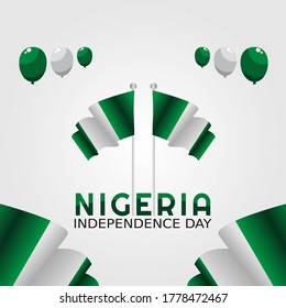 vector graphic of Nigeria independence day good for Nigeria independence day celebration. flat design. flyer design.flat illustration.