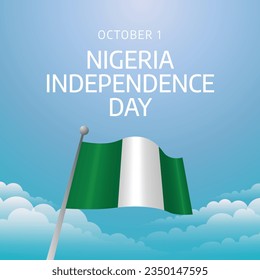 vector graphic of Nigeria Independence Day good for Nigeria Independence Day celebration. flat design. flyer design.flat illustration.