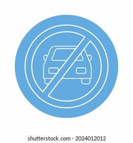 Vector Graphic of No Parking - Blue Monochrome