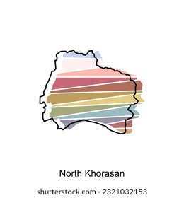 Vector graphic of North Khorasan map, Iran Country Vector Design Template isolated on White background