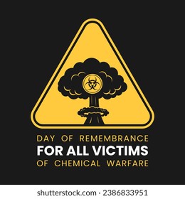 Vector graphic of Nuke Explosion Sign good for day of remembrance for all victims of chemical warfare