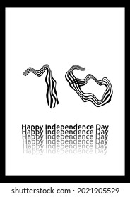 Vector graphic Number 76 with wave design, the number is drawn with mesh fill tool. illustration vector graphic of Independence Day, 76 years. Perfect for Wall decoration, poster, logos, cover, etc. 
