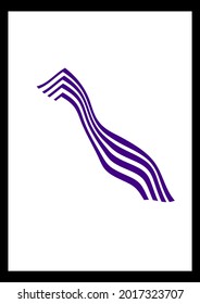 Gráfico vectorial Número uno con líneas de onda, el número se dibuja con la herramienta de relleno de malla. Diseño abstracto óptico de rayas de onda en blanco y negro. Perfecto para la decoración de la pared, afiche, logos, portada, etc. 1. uno
