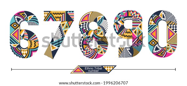Vector Graphic Number Set 67890 Ethnic Stock Vector (Royalty Free ...