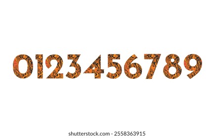 Vector graphic numbers in a set 0, 1, 2, 3, 4, 5, 6, 7, 8, 9 with Abstract Luxury Marble Font. Typography design for posters, logos, cover, etc.